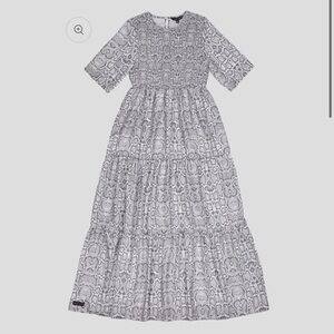 Snakeskin Shirred Dress MIDI DRESS BY SIMPLY SOUTHERN